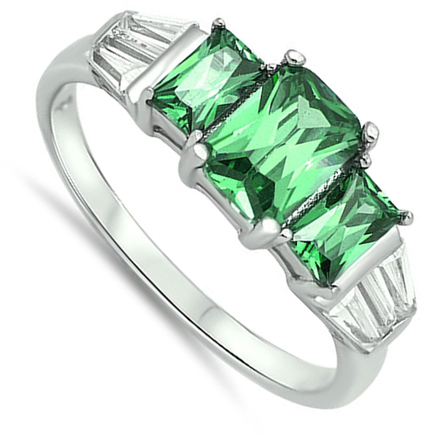 Triple Rectangle Ring New .925 Sterling Silver Wedding Band - Bild 7 von 7