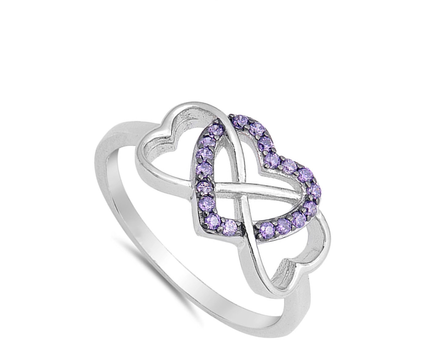 Infinity Heart Promise Ring New .925 Sterling Silver Band - Picture 5 of 17