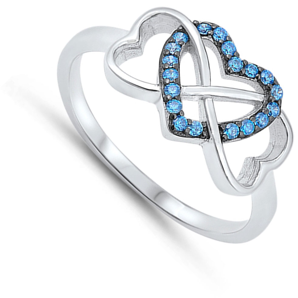 Infinity Heart Promise Ring New .925 Sterling Silver Band - Picture 7 of 17