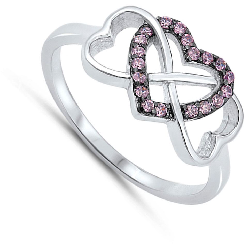 Infinity Heart Promise Ring New .925 Sterling Silver Band - Picture 13 of 17