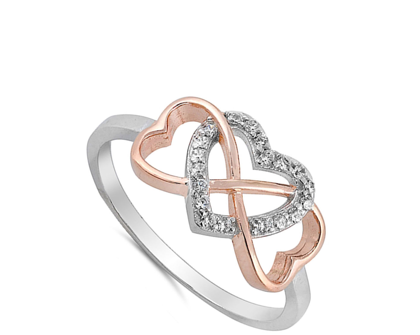 Infinity Heart Promise Ring New .925 Sterling Silver Band - Picture 17 of 17