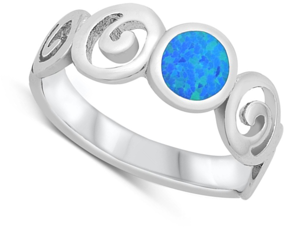 Infinity Blue Lab Opal Wholesale Ring New .925 Sterling Silver Band Sizes 5-10 