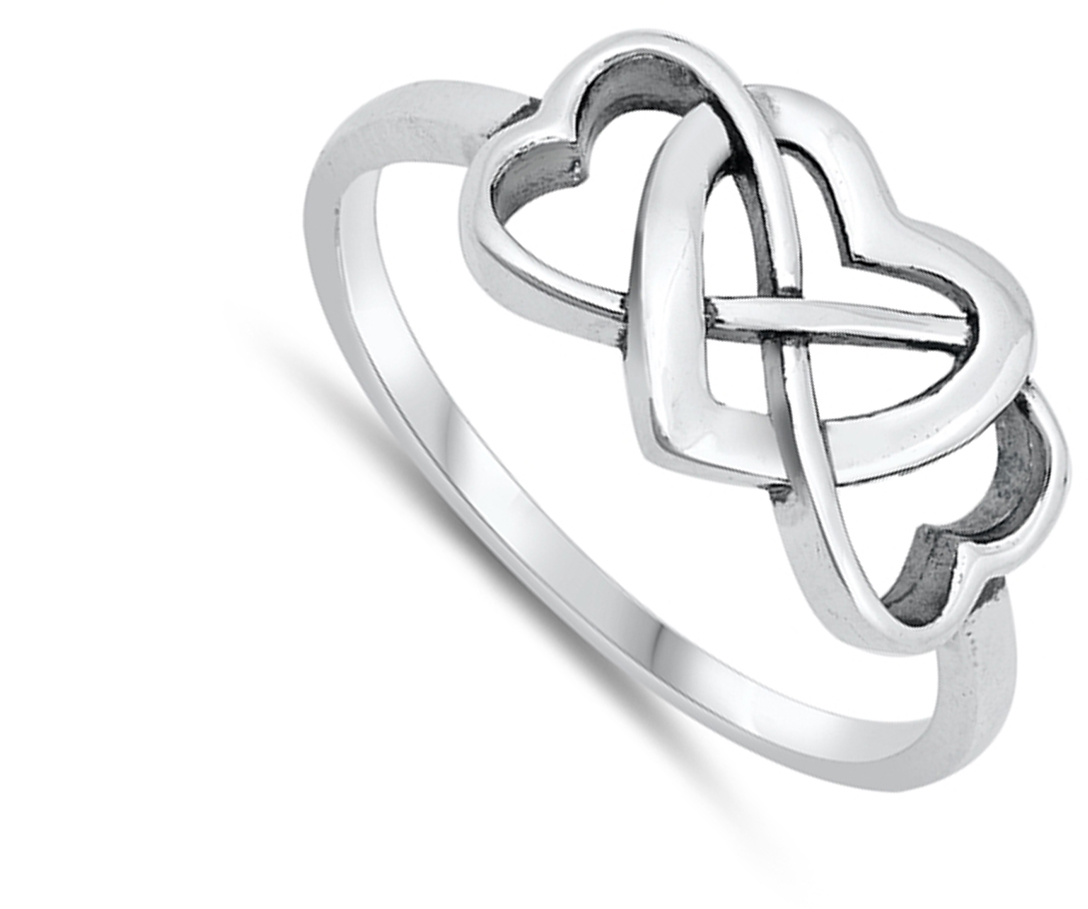 Infinity Heart Promise Ring New .925 Sterling Silver Band - Picture 11 of 17