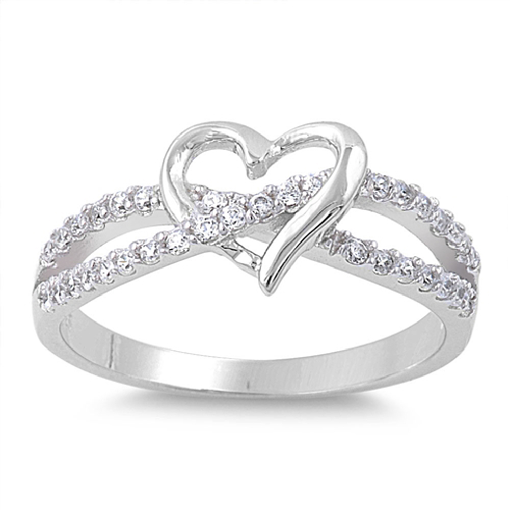 Infinity Knot Heart Promise Ring New .925 Sterling Silver Love Band 