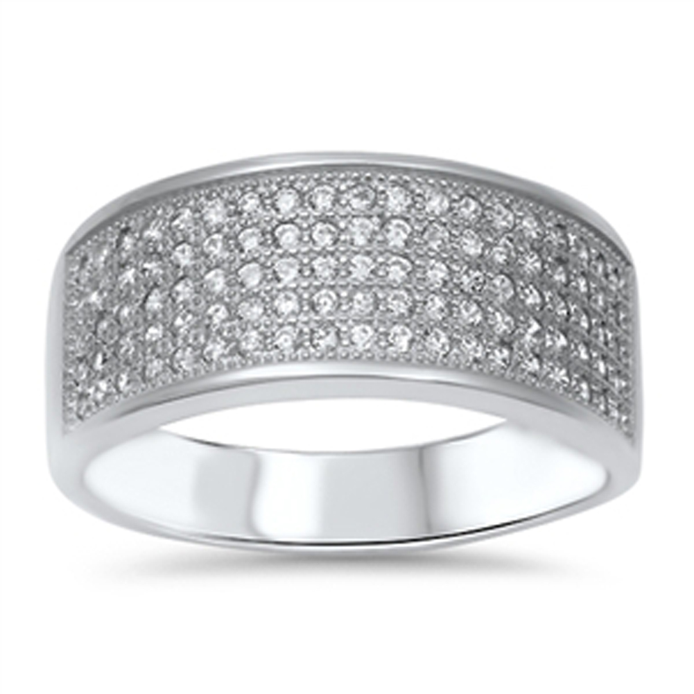 Women's Cluster White CZ Polished Ring New .925 Sterling