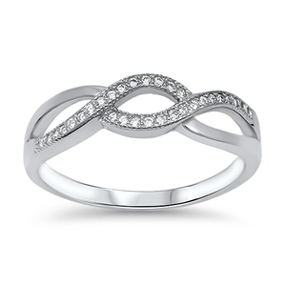 Infinity Forever Clear CZ Cute Ring New .925 Sterling Silver