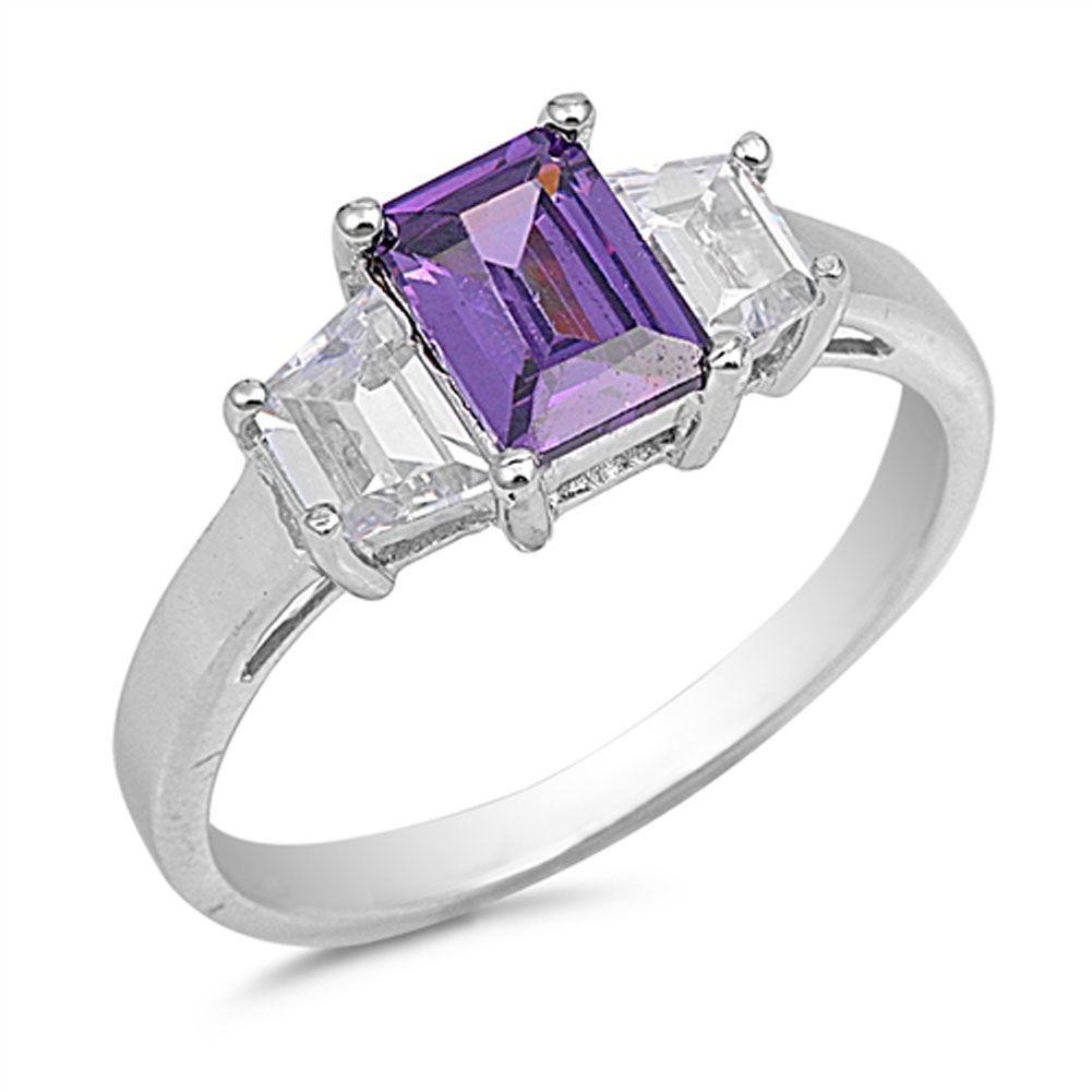 Nuevo anillo rectangular de plata esterlina .925 banda de compromiso de boda - Imagen 4 de 7