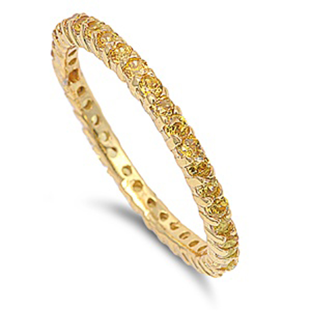 Yellow CZ Unique Stackable Ring New .925 Sterling Silver Thumb Band Sizes 3-12
