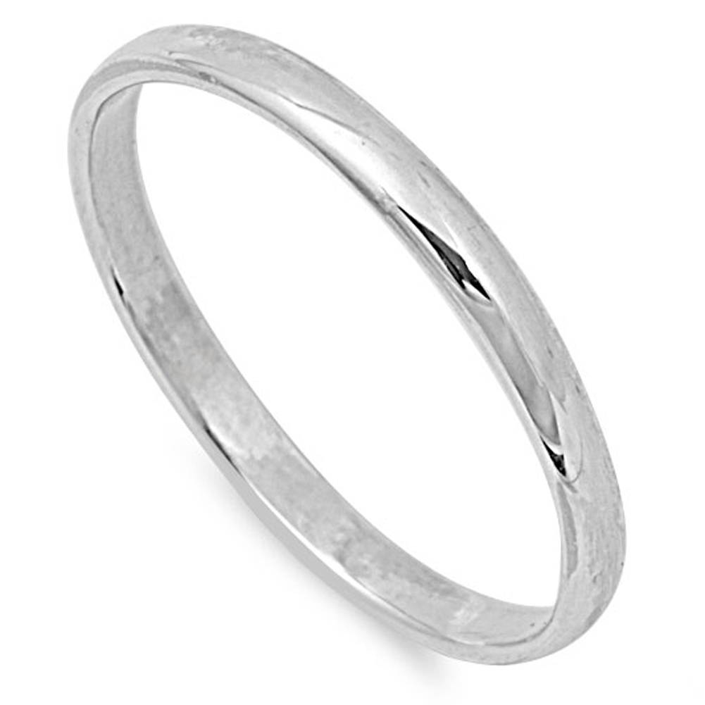 Sterling Silver Wedding 2mm Band Plain Comfort Fit Ring Solid 925 Italy