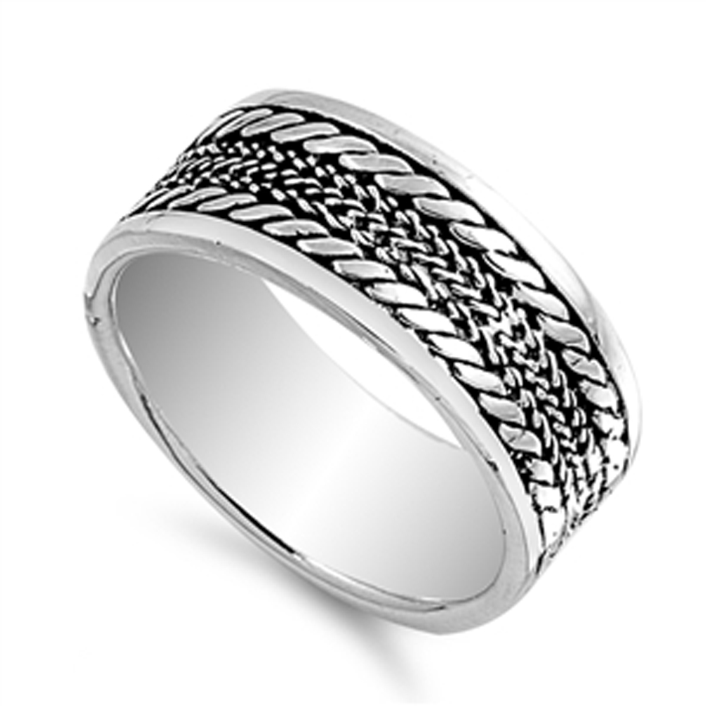 【Scaletto】[Silver925] BB04 Twisted Ring 925 Sterling Silver Twist Ring Statement Band CZ Simulated