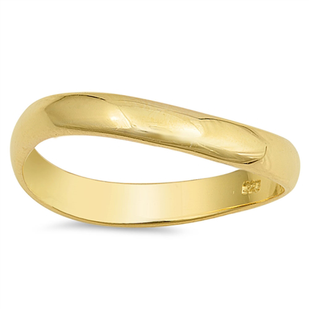 Sterling Silver Gold-Tone Thumb Ring Curved Band Custom Design .925 Sizes 5-12