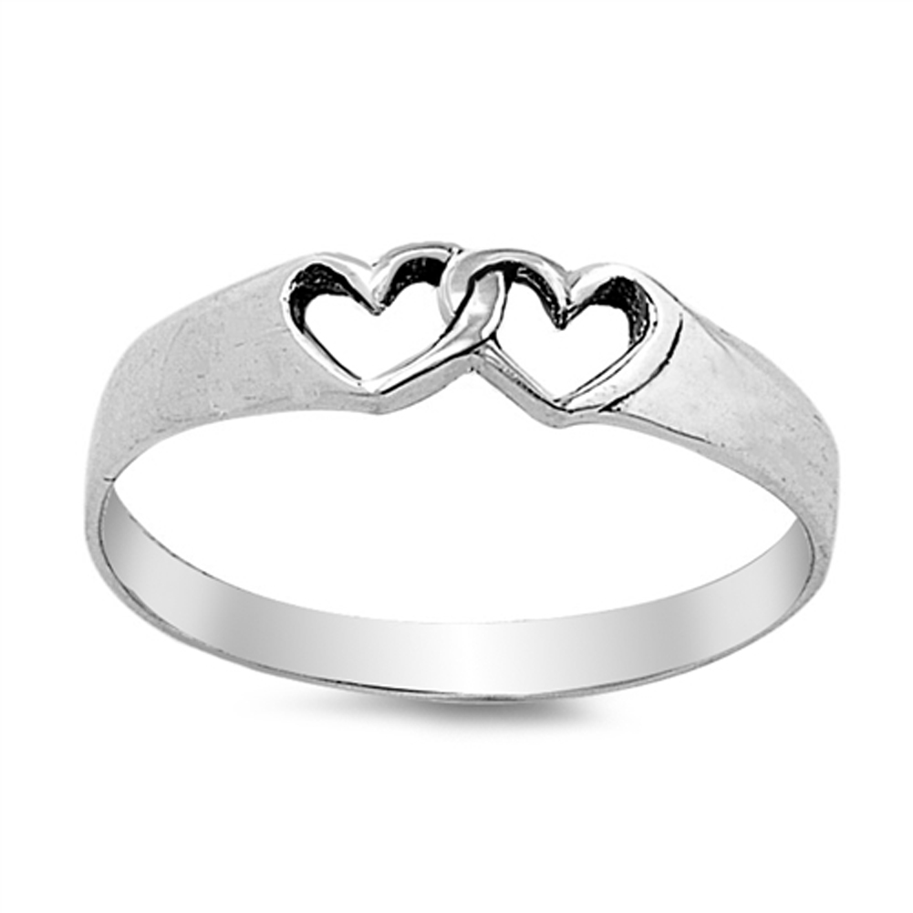 Infinity Symbol Interlocking Love Heart Ring 925 Sterling