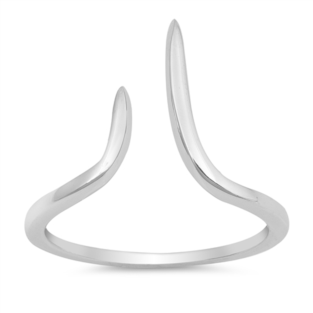 thumbnail image 2 of .925 Sterling Silver Open Pointed Wave Chevron Thumb Ring – Band Style, Sizes 4-10 – Sac Silver 2 of 4