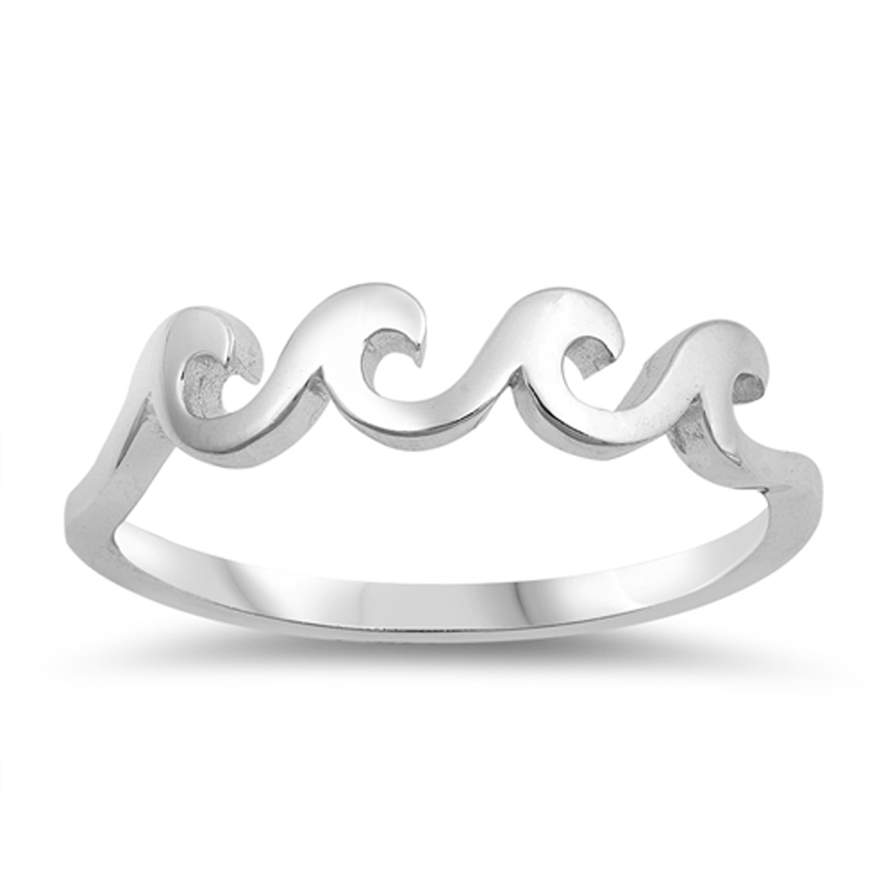 10k Yellow Gold Wave Band Thumb Ring – High Polish, Size 9.25, Minimalist Handcrafted Jewelry
