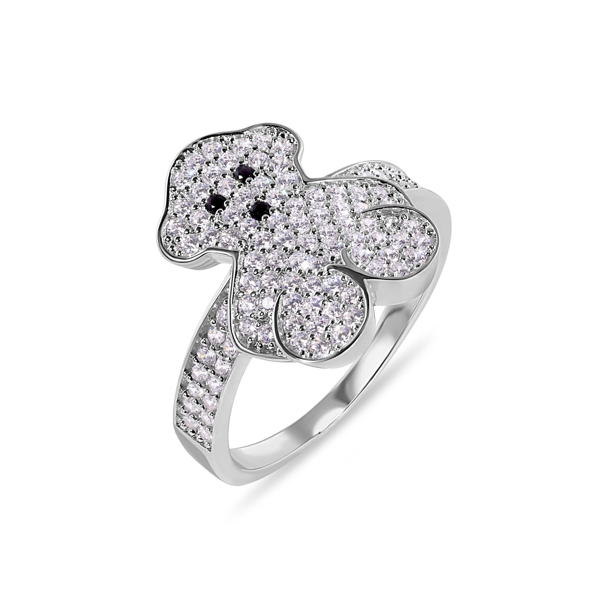Bague Tous Ourson En Argent Sterling – Taille 54 (7), Verre Murano, Authentique Et Rare