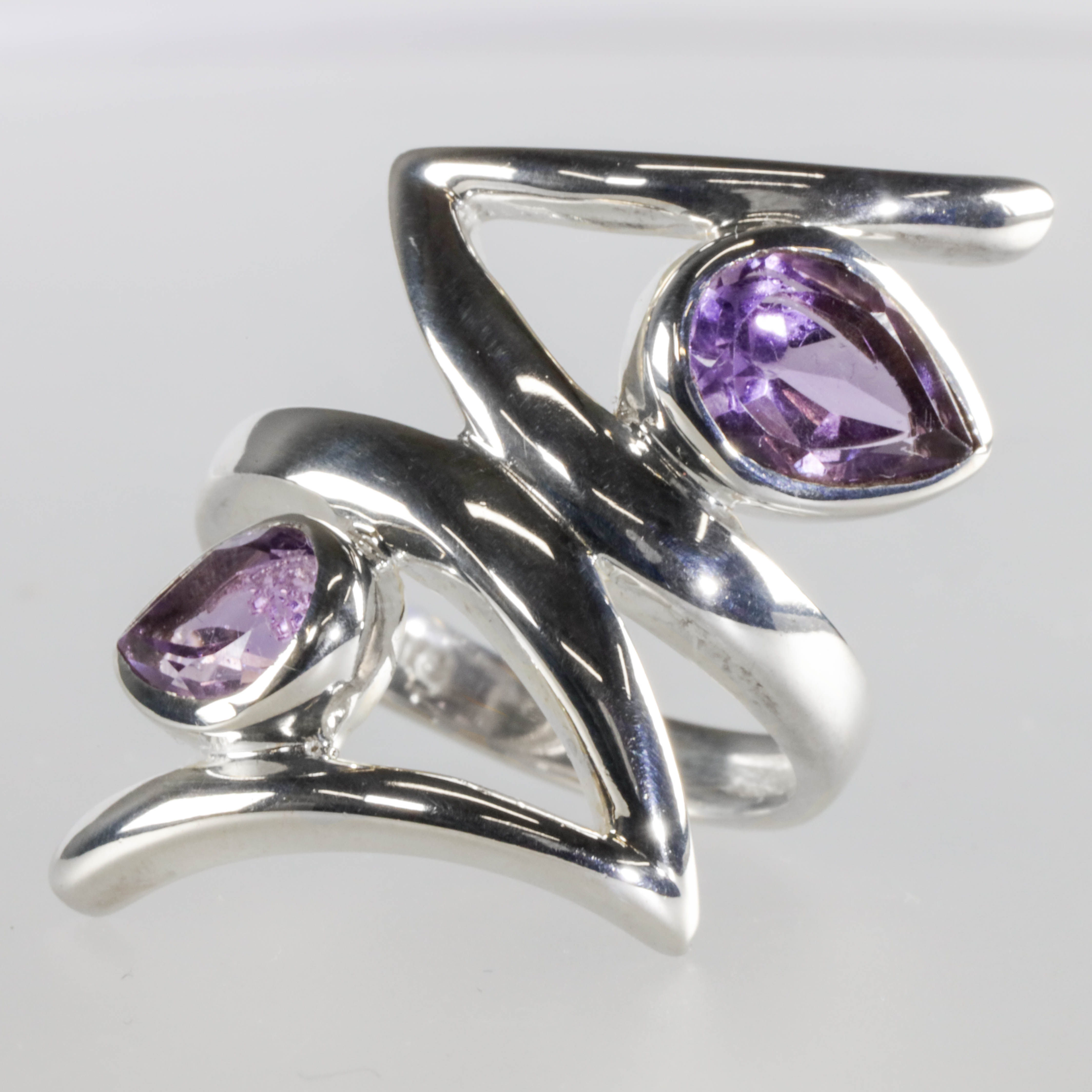 Sterling Silver Natural Gemstone Wave Wide Criss Cross Birthstone Ring Size 5 10 eBay